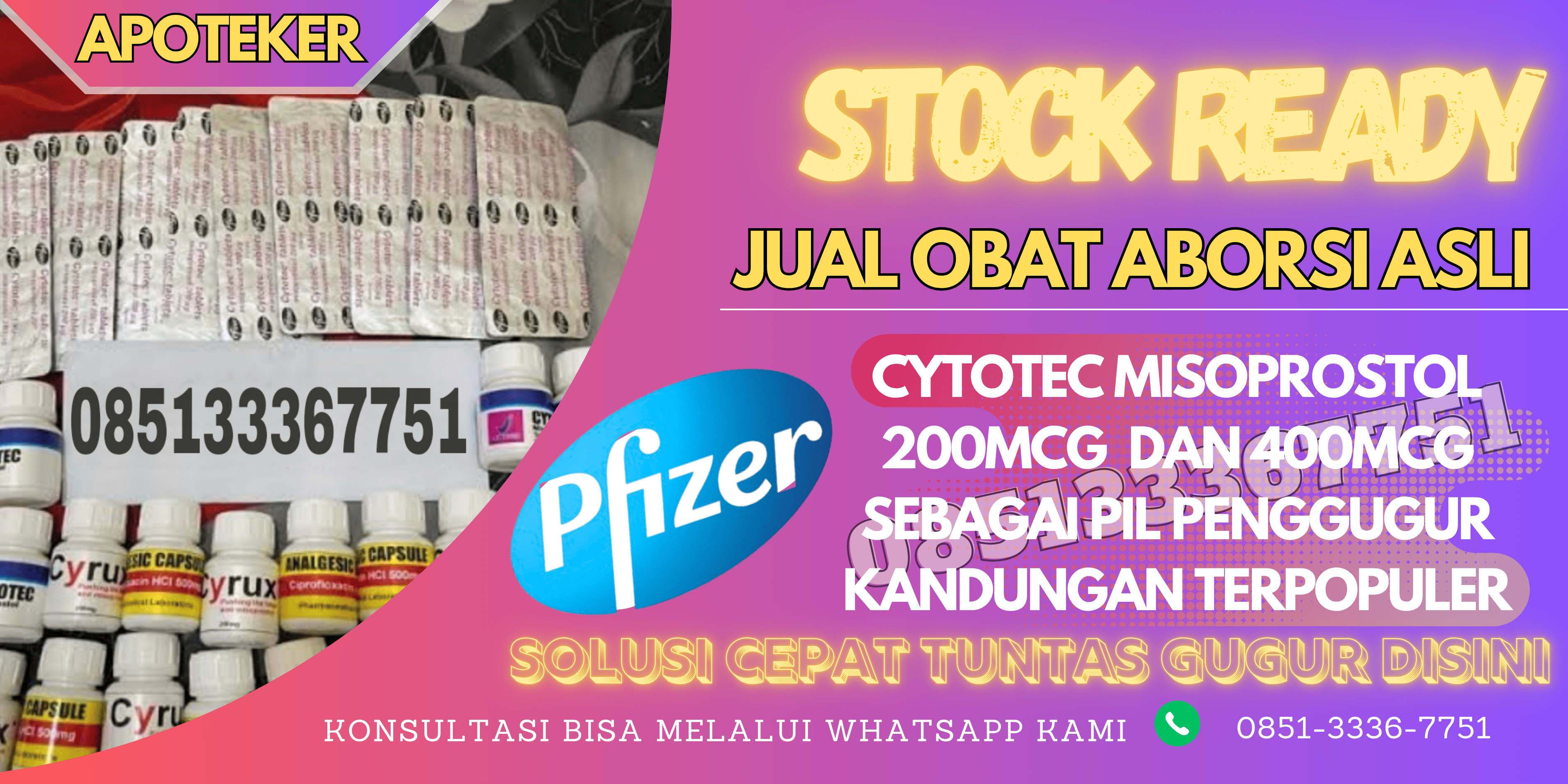 Apotik Jual Obat Aborsi Cytotec Misoprostol 200mcg Sintang 0851-3336-7751 Obat Penggugur Kandungan Di Sintang
